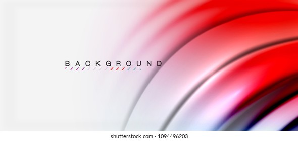 Blurred fluid colors background, abstract waves lines, mixing colours with light effects on light backdrop. Vector artistic illustration for presentation, app wallpaper, banner or posters
