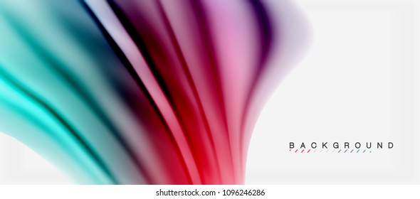 Blurred fluid colors background, abstract waves lines, mixing colours with light effects on light backdrop. Vector artistic illustration for presentation, app wallpaper, banner or posters