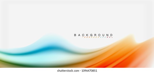 Blurred fluid colors background, abstract waves lines, mixing colours with light effects on light backdrop. Vector artistic illustration for presentation, app wallpaper, banner or posters