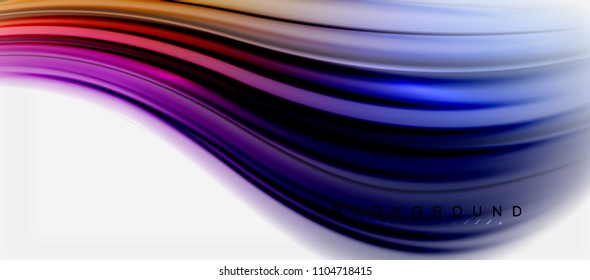 Blurred fluid colors background, abstract waves lines, mixing colours with light effects on light backdrop. Vector artistic illustration for presentation, app wallpaper, banner or posters