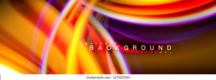Blurred fluid colors background, abstract waves lines, mixing colours with light effects on light backdrop. Artistic illustration for presentation, app wallpaper, banner or posters