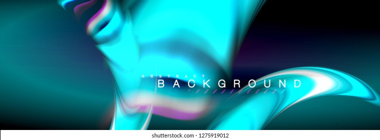 Blurred fluid colors background, abstract waves lines, mixing colours with light effects on light backdrop. Artistic illustration for presentation, app wallpaper, banner or posters