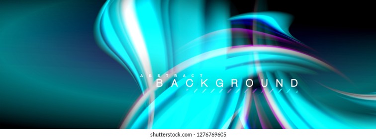 Blurred fluid colors background, abstract waves lines, mixing colours with light effects on light backdrop. Artistic illustration for presentation, app wallpaper, banner or posters