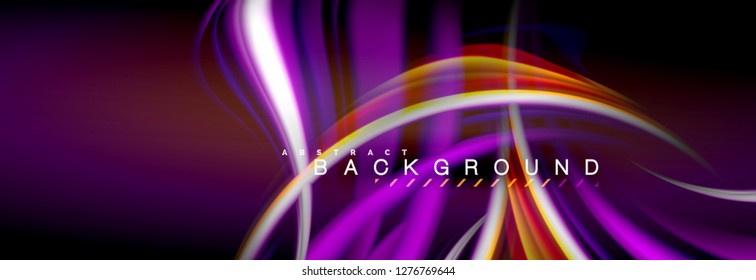 Blurred fluid colors background, abstract waves lines, mixing colours with light effects on light backdrop. Artistic illustration for presentation, app wallpaper, banner or posters