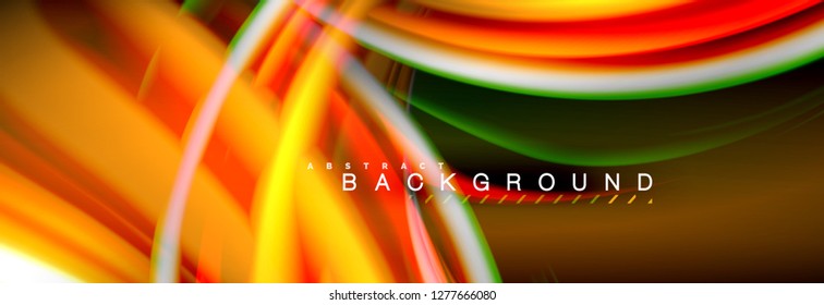 Blurred fluid colors background, abstract waves lines, mixing colours with light effects on light backdrop. Artistic illustration for presentation, app wallpaper, banner or posters