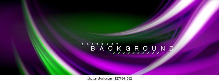 Unscharfer Hintergrund, abstrakte Wellen Linien, Vermischen von Farben mit Lichteffekten auf hellem Hintergrund. Künstliche Illustration für Präsentationen, App-Bildschirmhintergründe, Banner oder Poster