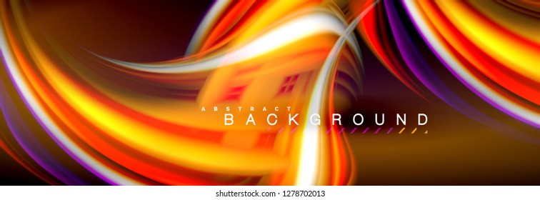 Blurred fluid colors background, abstract waves lines, mixing colours with light effects on light backdrop. Artistic illustration for presentation, app wallpaper, banner or posters