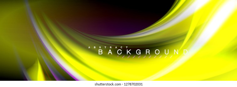 Blurred fluid colors background, abstract waves lines, mixing colours with light effects on light backdrop. Artistic illustration for presentation, app wallpaper, banner or posters