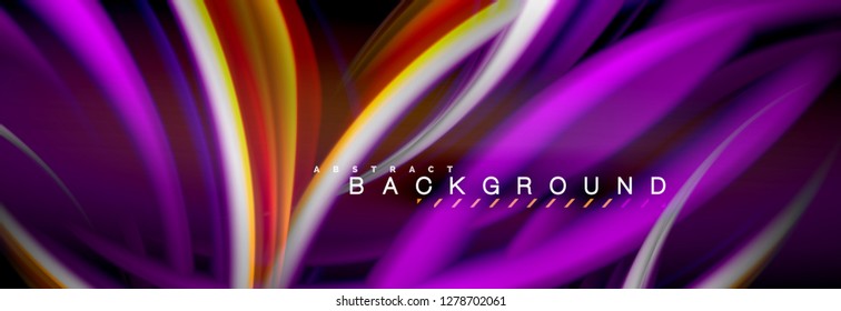Blurred fluid colors background, abstract waves lines, mixing colours with light effects on light backdrop. Artistic illustration for presentation, app wallpaper, banner or posters