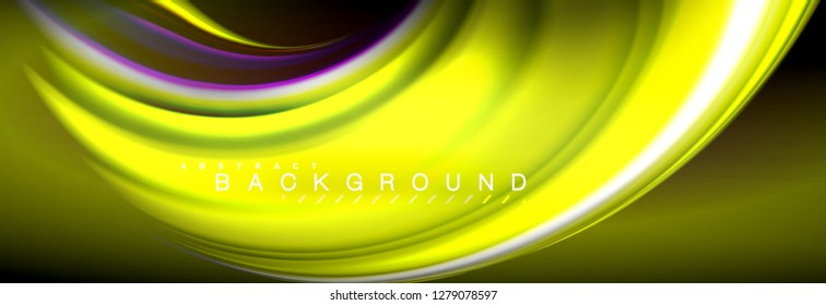 Fondo de color de fluido borroso, líneas de ondas abstractas, mezcla de colores con efectos de luz sobre el fondo de la luz. Ilustración artística para presentación, fondo de pantalla de aplicación, pancarta o carteles
