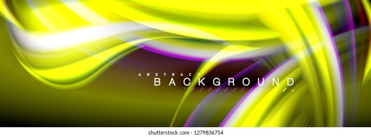 Fondo de color de fluido borroso, líneas de ondas abstractas, mezcla de colores con efectos de luz sobre el fondo de la luz. Ilustración artística para presentación, fondo de pantalla de aplicación, pancarta o carteles