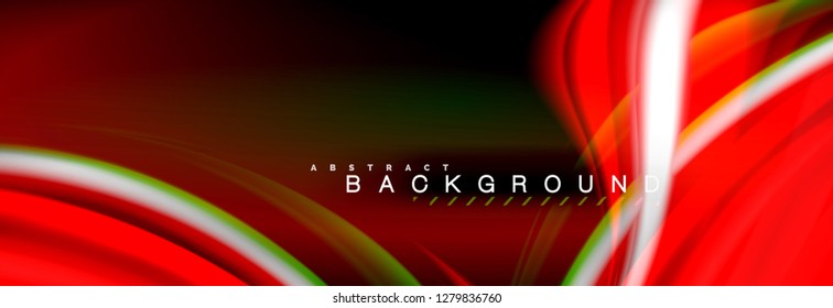 Blurred fluid colors background, abstract waves lines, mixing colours with light effects on light backdrop. Artistic illustration for presentation, app wallpaper, banner or posters