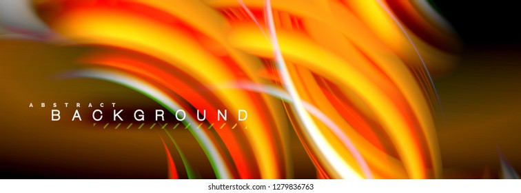 Fondo de color de fluido borroso, líneas de ondas abstractas, mezcla de colores con efectos de luz sobre el fondo de la luz. Ilustración artística para presentación, fondo de pantalla de aplicación, pancarta o carteles