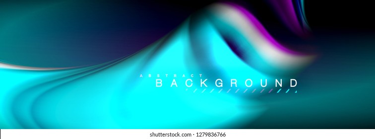 Blurred fluid colors background, abstract waves lines, mixing colours with light effects on light backdrop. Artistic illustration for presentation, app wallpaper, banner or posters