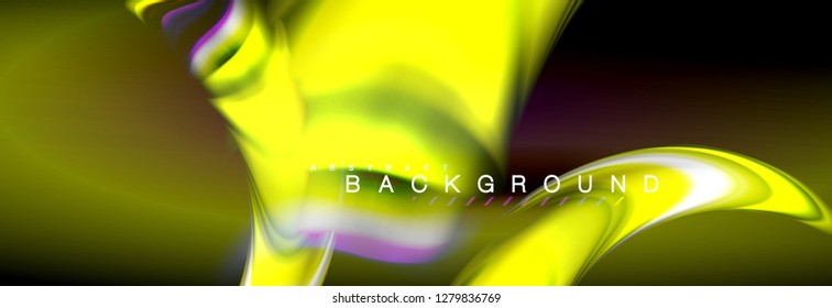 Blurred fluid colors background, abstract waves lines, mixing colours with light effects on light backdrop. Artistic illustration for presentation, app wallpaper, banner or posters