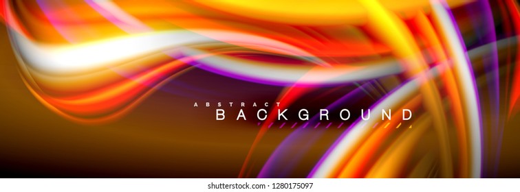 Blurred fluid colors background, abstract waves lines, mixing colours with light effects on light backdrop. Artistic illustration for presentation, app wallpaper, banner or posters
