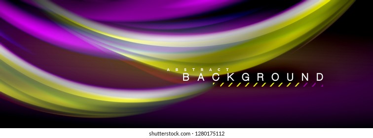 Fondo de color de fluido borroso, líneas de ondas abstractas, mezcla de colores con efectos de luz sobre el fondo de la luz. Ilustración artística para presentación, fondo de pantalla de aplicación, pancarta o carteles