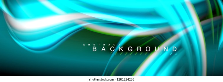 Fondo de color de fluido borroso, líneas de ondas abstractas, mezcla de colores con efectos de luz sobre el fondo de la luz. Ilustración artística para presentación, fondo de pantalla de aplicación, pancarta o carteles
