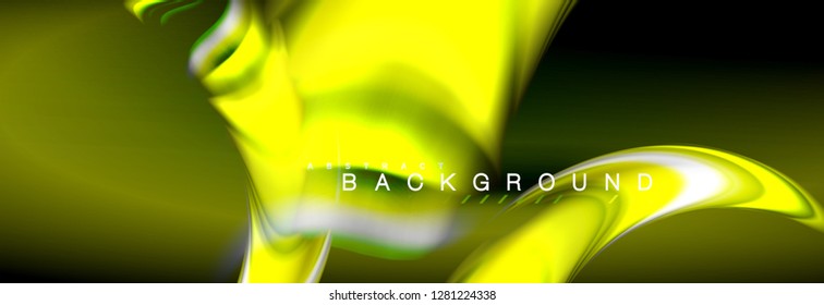Blurred fluid colors background, abstract waves lines, mixing colours with light effects on light backdrop. Artistic illustration for presentation, app wallpaper, banner or posters