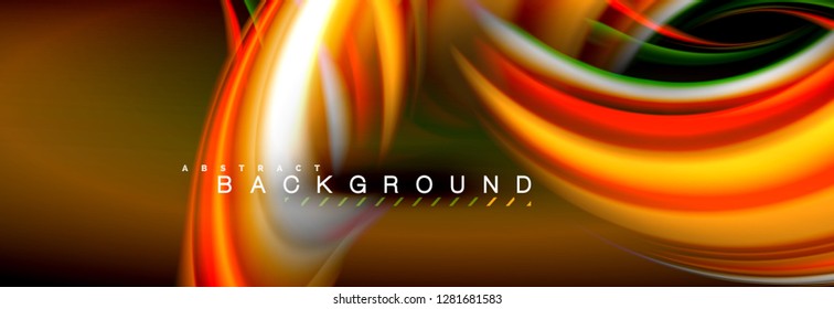 Blurred fluid colors background, abstract waves lines, mixing colours with light effects on light backdrop. Artistic illustration for presentation, app wallpaper, banner or posters
