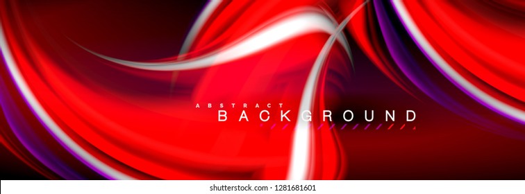 Blurred fluid colors background, abstract waves lines, mixing colours with light effects on light backdrop. Artistic illustration for presentation, app wallpaper, banner or posters