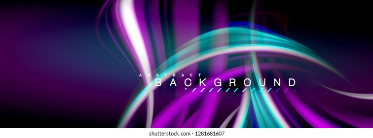 Blurred fluid colors background, abstract waves lines, mixing colours with light effects on light backdrop. Artistic illustration for presentation, app wallpaper, banner or posters