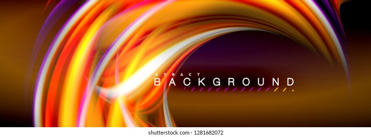 Blurred fluid colors background, abstract waves lines, mixing colours with light effects on light backdrop. Artistic illustration for presentation, app wallpaper, banner or posters