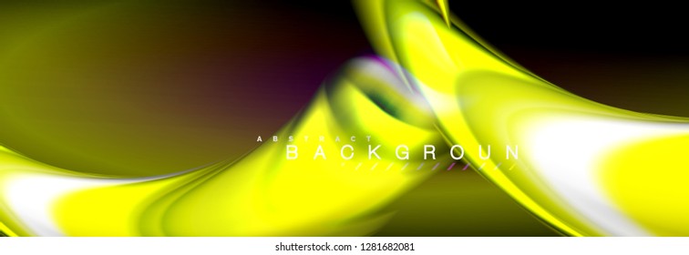 Blurred fluid colors background, abstract waves lines, mixing colours with light effects on light backdrop. Artistic illustration for presentation, app wallpaper, banner or posters