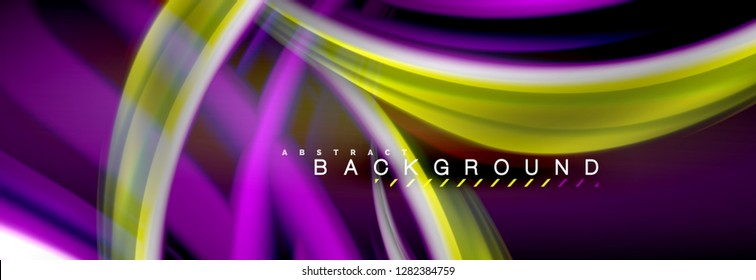 Fondo de color de fluido borroso, líneas de ondas abstractas, mezcla de colores con efectos de luz sobre el fondo de la luz. Ilustración artística para presentación, fondo de pantalla de aplicación, pancarta o carteles