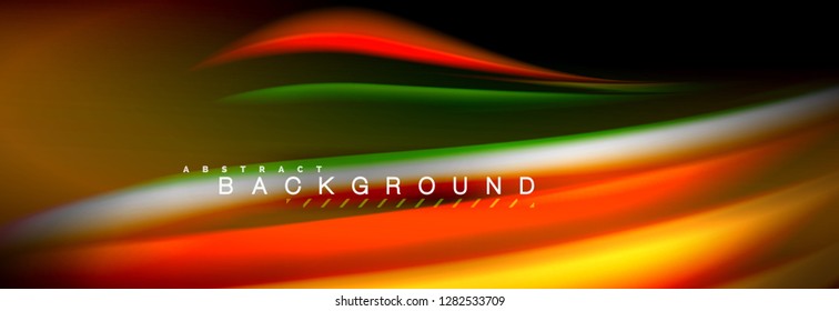 Blurred fluid colors background, abstract waves lines, mixing colours with light effects on light backdrop. Artistic illustration for presentation, app wallpaper, banner or posters