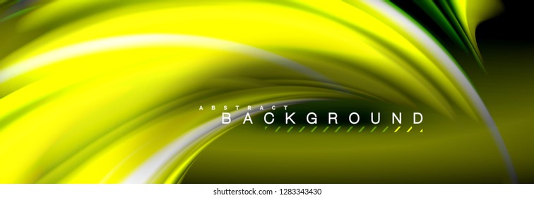 Blurred fluid colors background, abstract waves lines, mixing colours with light effects on light backdrop. Artistic illustration for presentation, app wallpaper, banner or posters