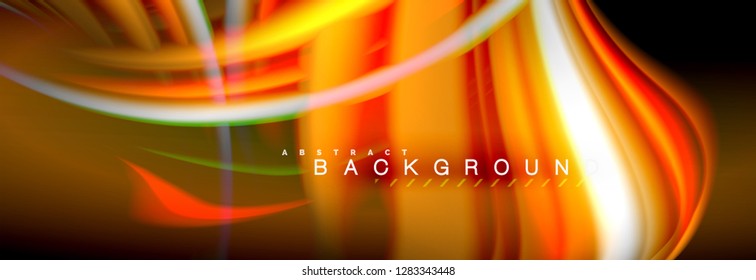 Blurred fluid colors background, abstract waves lines, mixing colours with light effects on light backdrop. Artistic illustration for presentation, app wallpaper, banner or posters