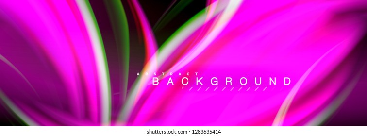 Fondo de color de fluido borroso, líneas de ondas abstractas, mezcla de colores con efectos de luz sobre el fondo de la luz. Ilustración artística para presentación, fondo de pantalla de aplicación, pancarta o carteles