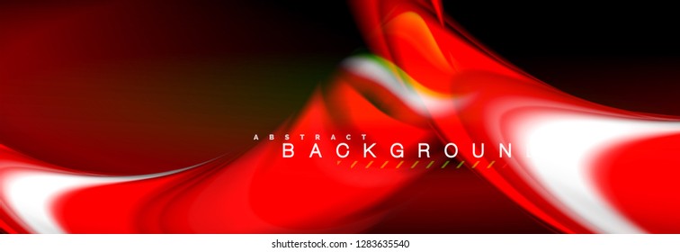 Blurred fluid colors background, abstract waves lines, mixing colours with light effects on light backdrop. Artistic illustration for presentation, app wallpaper, banner or posters