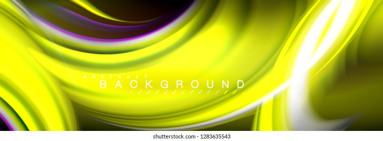 Blurred fluid colors background, abstract waves lines, mixing colours with light effects on light backdrop. Artistic illustration for presentation, app wallpaper, banner or posters