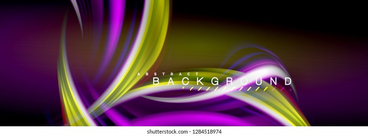 Blurred fluid colors background, abstract waves lines, mixing colours with light effects on light backdrop. Artistic illustration for presentation, app wallpaper, banner or posters