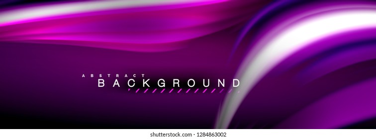 Fondo de color de fluido borroso, líneas de ondas abstractas, mezcla de colores con efectos de luz sobre el fondo de la luz. Ilustración artística para presentación, fondo de pantalla de aplicación, pancarta o carteles