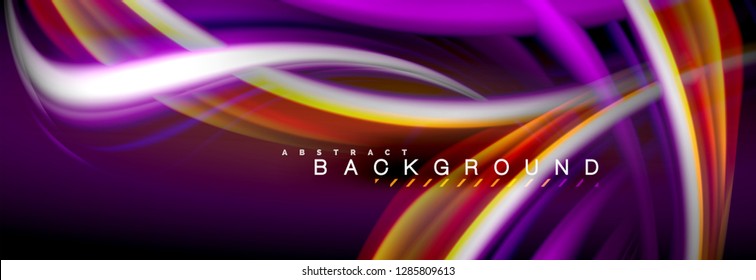 Blurred fluid colors background, abstract waves lines, mixing colours with light effects on light backdrop. Artistic illustration for presentation, app wallpaper, banner or posters