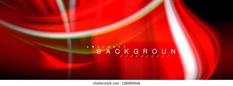 Blurred fluid colors background, abstract waves lines, mixing colours with light effects on light backdrop. Artistic illustration for presentation, app wallpaper, banner or posters