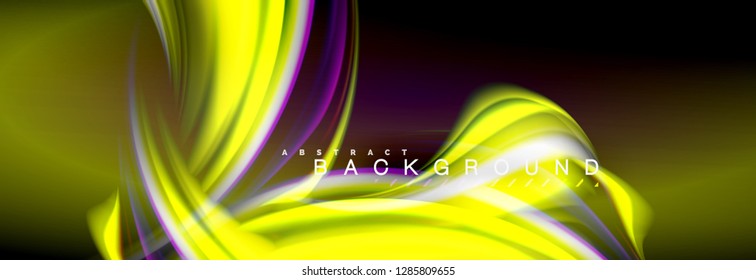 Blurred fluid colors background, abstract waves lines, mixing colours with light effects on light backdrop. Artistic illustration for presentation, app wallpaper, banner or posters