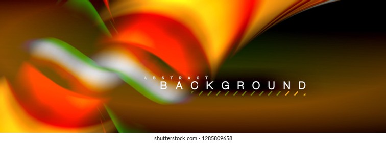 Blurred fluid colors background, abstract waves lines, mixing colours with light effects on light backdrop. Artistic illustration for presentation, app wallpaper, banner or posters