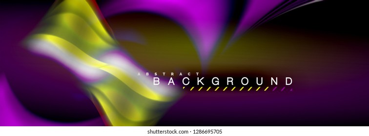 Blurred fluid colors background, abstract waves lines, mixing colours with light effects on light backdrop. Artistic illustration for presentation, app wallpaper, banner or posters