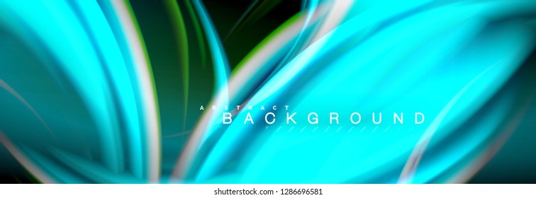 Blurred fluid colors background, abstract waves lines, mixing colours with light effects on light backdrop. Artistic illustration for presentation, app wallpaper, banner or posters