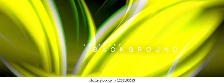 Fondo de color de fluido borroso, líneas de ondas abstractas, mezcla de colores con efectos de luz sobre el fondo de la luz. Ilustración artística para presentación, fondo de pantalla de aplicación, pancarta o carteles