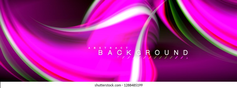 Fondo de color de fluido borroso, líneas de ondas abstractas, mezcla de colores con efectos de luz sobre el fondo de la luz. Ilustración artística para presentación, fondo de pantalla de aplicación, pancarta o carteles
