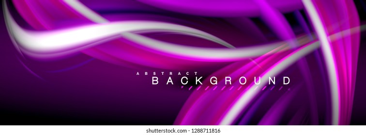 Fondo de color de fluido borroso, líneas de ondas abstractas, mezcla de colores con efectos de luz sobre el fondo de la luz. Ilustración artística para presentación, fondo de pantalla de aplicación, pancarta o carteles