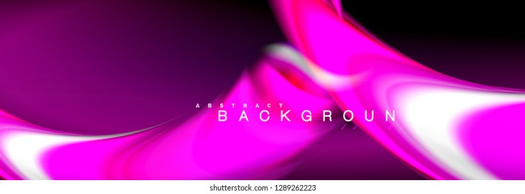 Blurred fluid colors background, abstract waves lines, mixing colours with light effects on light backdrop. Artistic illustration for presentation, app wallpaper, banner or posters