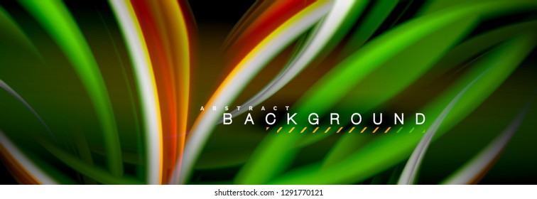 Blurred fluid colors background, abstract waves lines, mixing colours with light effects on light backdrop. Artistic illustration for presentation, app wallpaper, banner or posters