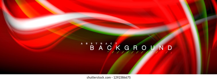 Blurred fluid colors background, abstract waves lines, mixing colours with light effects on light backdrop. Artistic illustration for presentation, app wallpaper, banner or posters