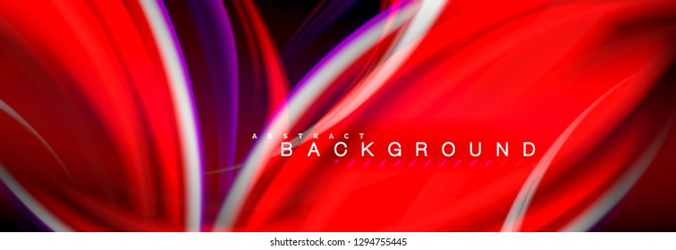 Blurred fluid colors background, abstract waves lines, mixing colours with light effects on light backdrop. Artistic illustration for presentation, app wallpaper, banner or posters